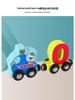 Wooden Magnetic Number Train for Kids - Pull-Along Block Toy