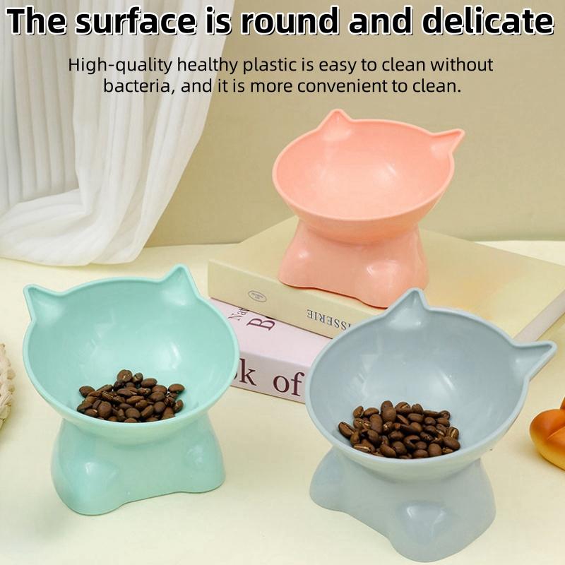 Napf für Haustiere, Katzen und Hunde, hoher Fuß, Hundenapf, Nackenschutz, Katzen-/Tierfutter-/Wassernapf, umkippsicher, binaural, waschbar, Futternapf für Haustiere