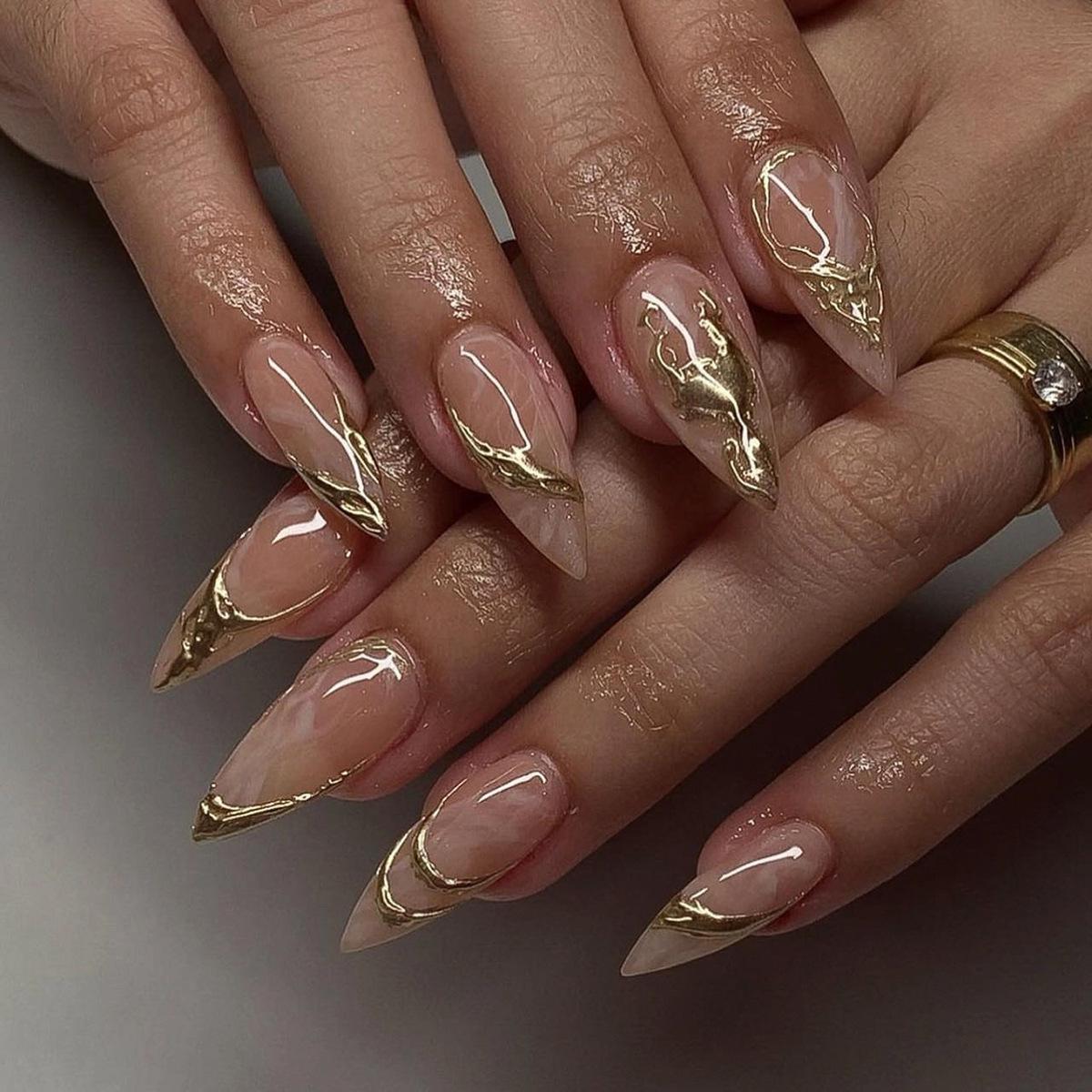 

3D Wearable Long Almond Nail Art Stamping Patches