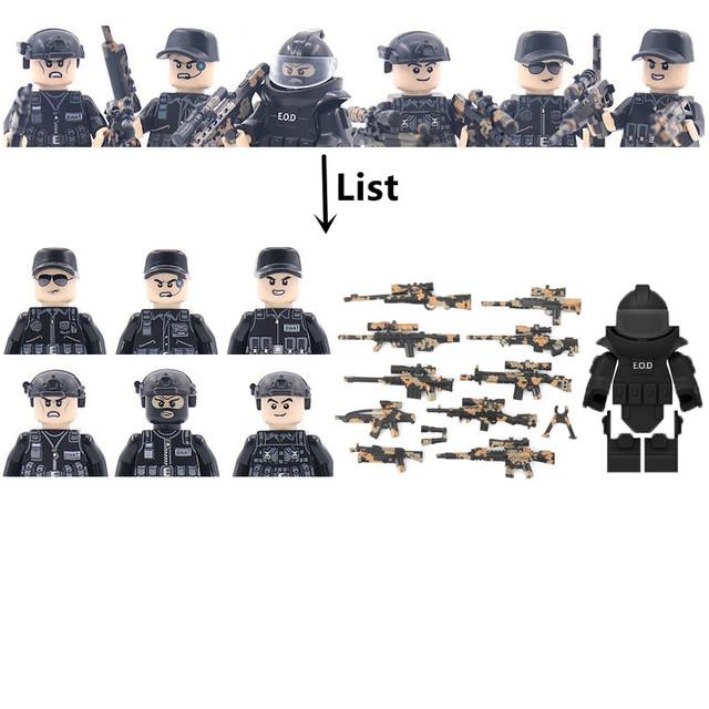 Military Special Forces MOC Building Block SWAT Ghost Commando Figures Police Soldiers Army Gun Weapons Children's Toy Gift B152
