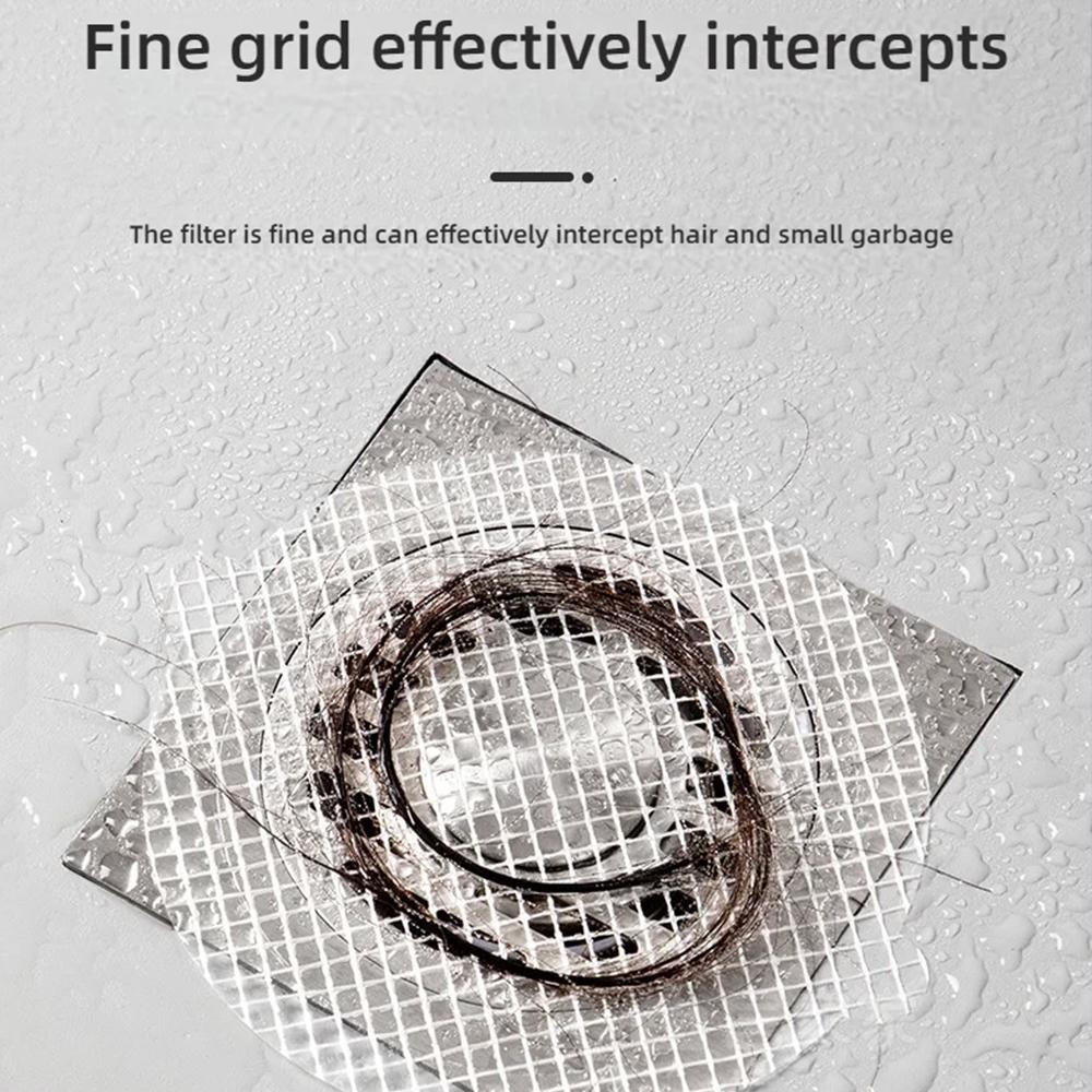 10PCS Disposable Shower Drain Hair Catcher Mesh Stickers Bathroom Hair Filter Net Anti-blocking Kitchen Drain Cover Stickers