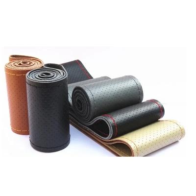 Genuine Leather Steering Wheel Cover 42-50CM Car Truck Bus Braid Steering Wheel Cover Non-slip Auto Interior Accessories