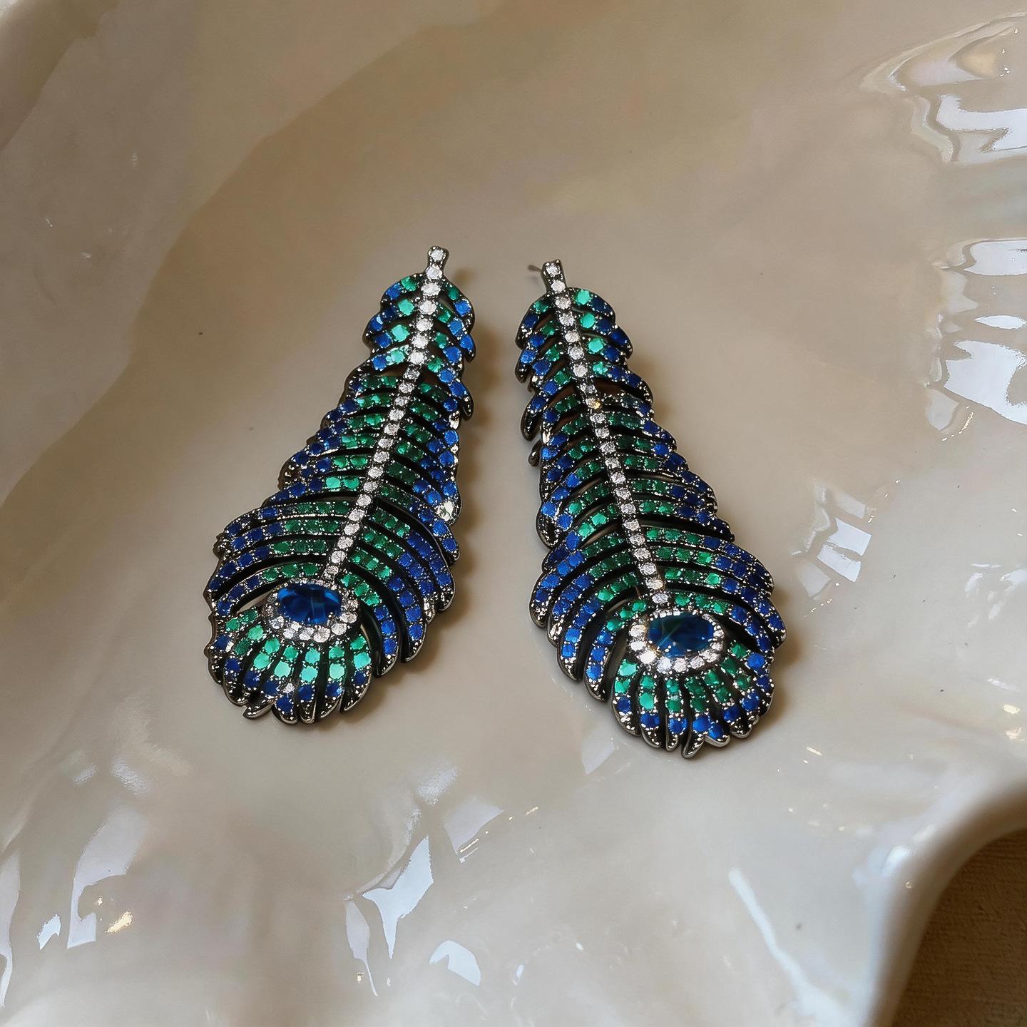 Zircon Earrings Retro Exaggerated Elegant Women Jewelry