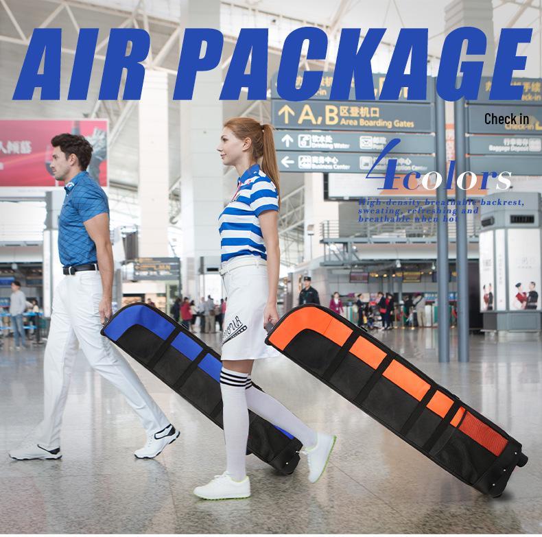 PGM Foldable Golf Travel Bag with Wheels for Men and Women - Airplane Checked Club Carrier Set