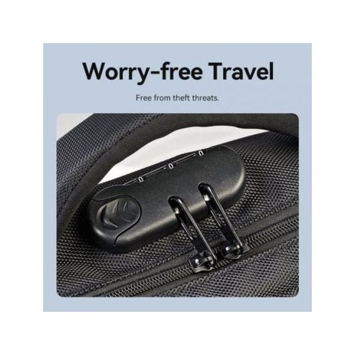 Mochila Vention KRKB0 para portátil 17? USB impermeable antirrobo negra 20L