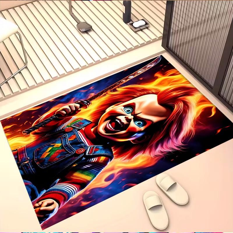 Bride of Chucky Print Rug, Washable Floor Carpet, For Entryway Dorm Laundry Room Office Study, Home Decor Birthday Christmas Gift