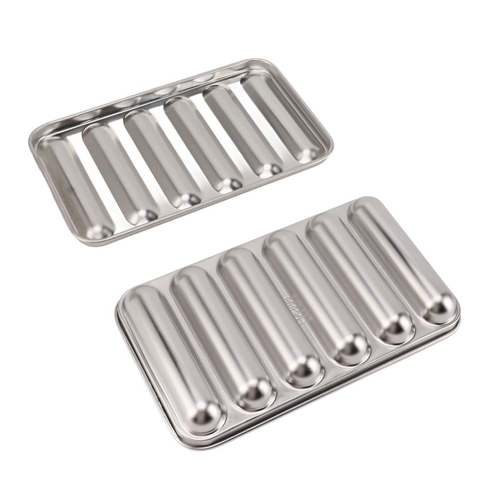 DIY Hot Dog Baking Pans Metal Sausage Baking Mold 6 Cavity Steaming DIY Hot Dog Mold