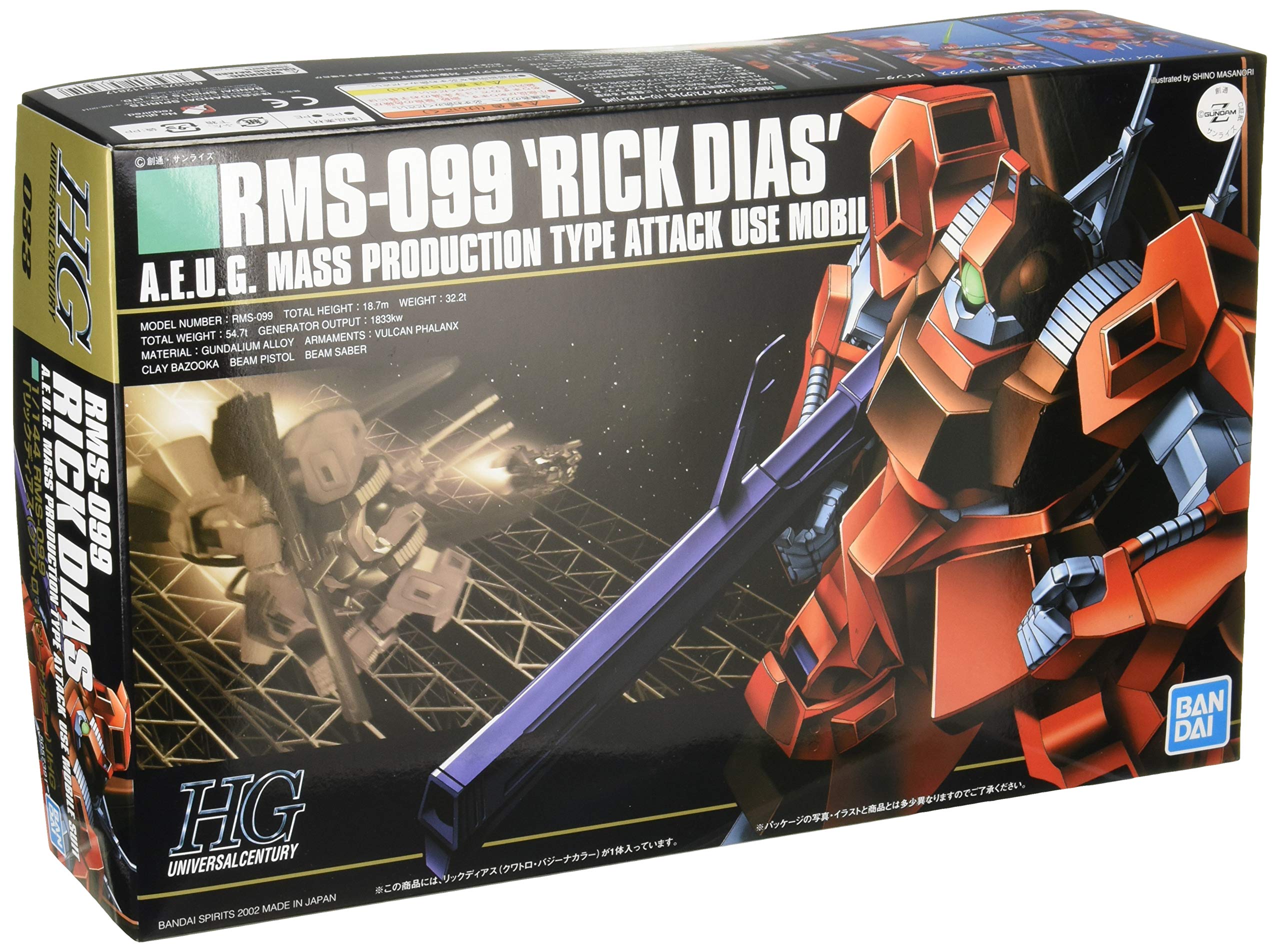 

Пластиковая модель HGUC Mobile Suit Z Gundam Rick Diaz Quattro в масштабе 1/144 с цветовой кодировкой