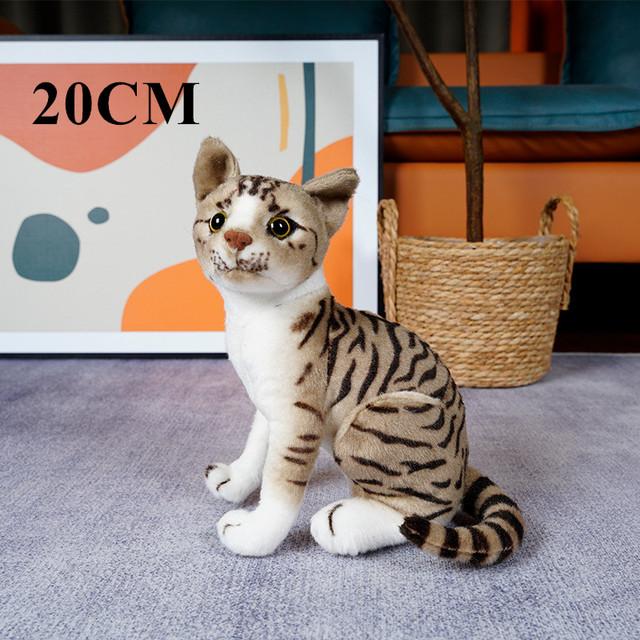 1pc 4 Colors INS Like Real Prone Cat Plush Doll Stuffed Pure Colors Grey White Yellow Kitten Toy Pets Animal Kids Gift
