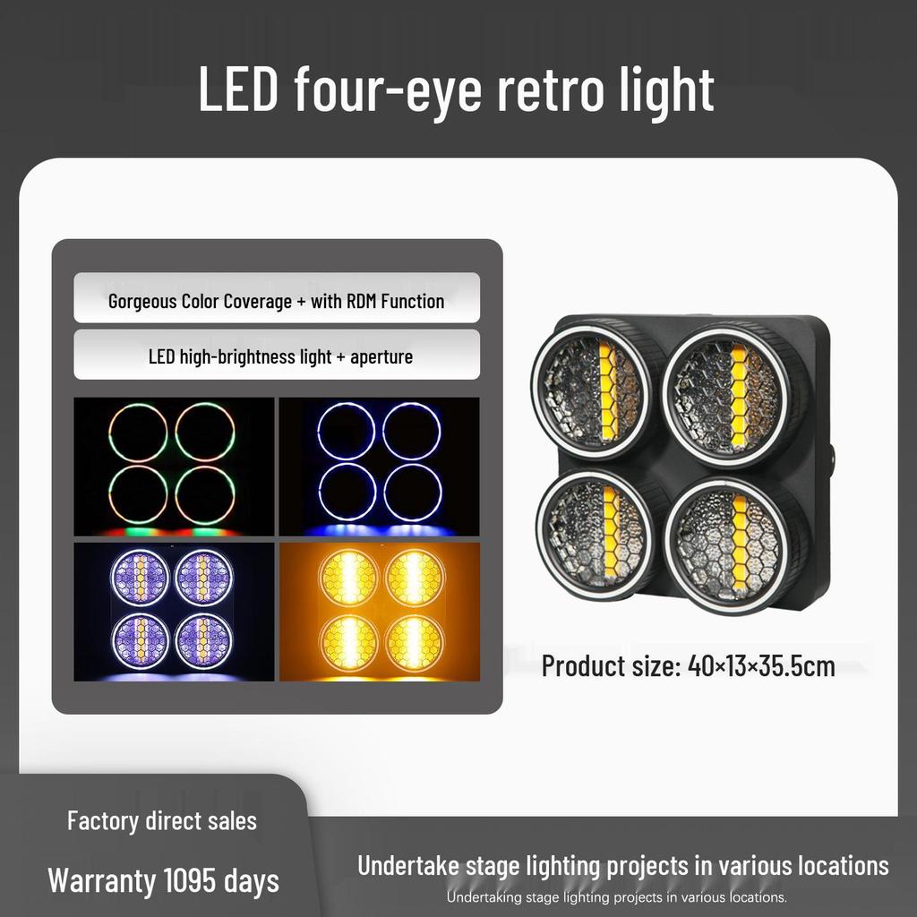 LED Dual-Eye Retro Splicing Matrix Stage Light for Live Theater and Colorful Running Horse Effects