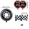 5pcs Racing-themed Balloon Set Including Racing Flag Tire and Red/black Foil Birthday Balloons Birthday Party Decorations