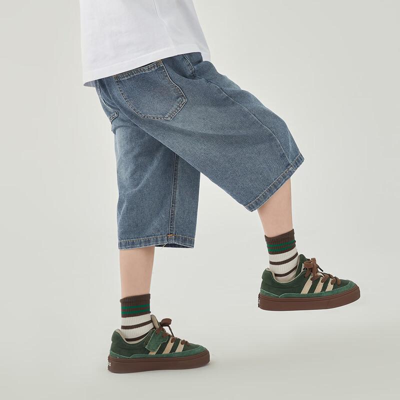 Boys' Loose Fit Washed Denim Bermuda Shorts