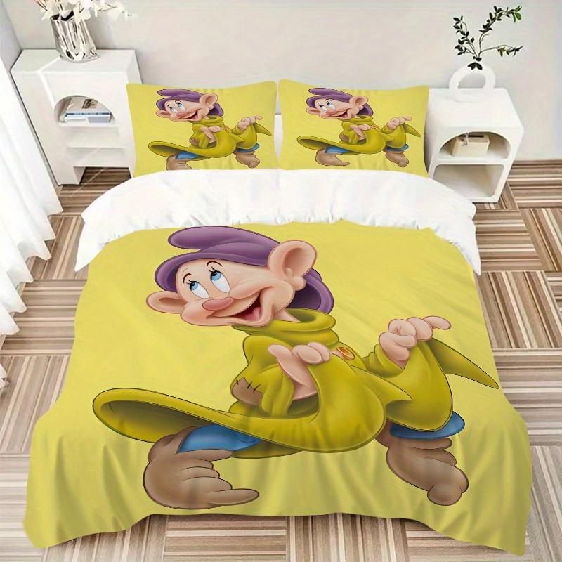 3pcs Dopey Character Bedding Set, Including 1 Quilt Cover and 2 Pillow Shams, Without Filling, Soft and Comfortable Home Bedroom D033