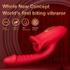 New G-spot Vibrator Tongue Licking 2 IN 1 for Women Powerful Clitoris Stimulator Oral Medical Silicone Dildo Sex Toy Female