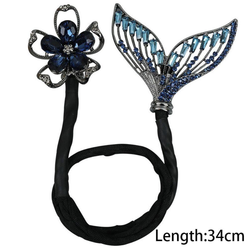 Whale Tail Rhinestone Flower Hair Clip Hair Bun Maker Bundle Lazy Hair Curler Hair Accessories Hair Styling Tool