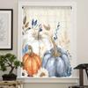 Thanksgiving Autumn Leaf Pumpkin Sheer Curtains for Kids Bedroom Living Room Voile Window Curtains Tulle Drapes