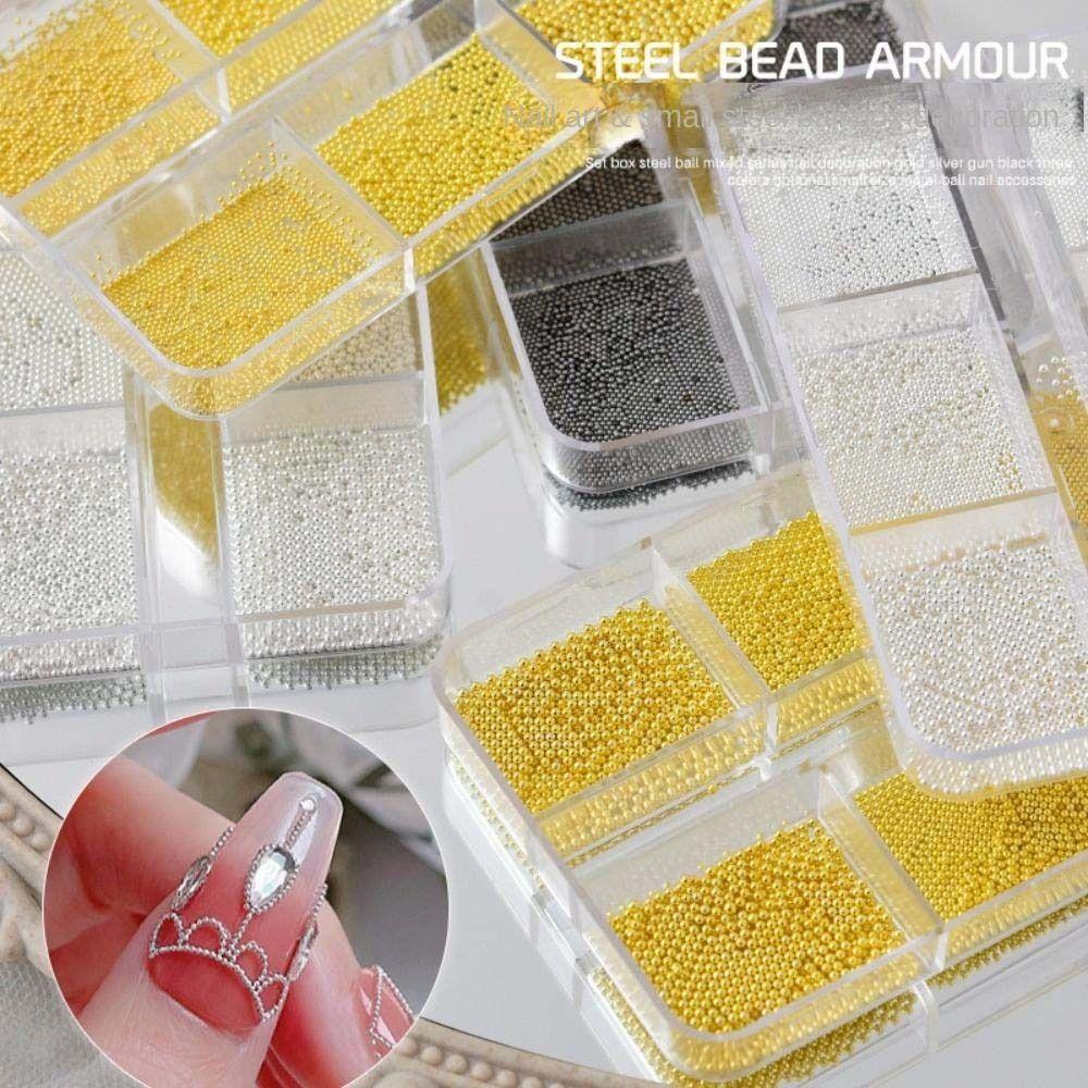 

Стразы для ногтей, мини-стальной шарик для ногтей, стальные шарики, украшения для ногтей, микро-икра, бусины для ногтей