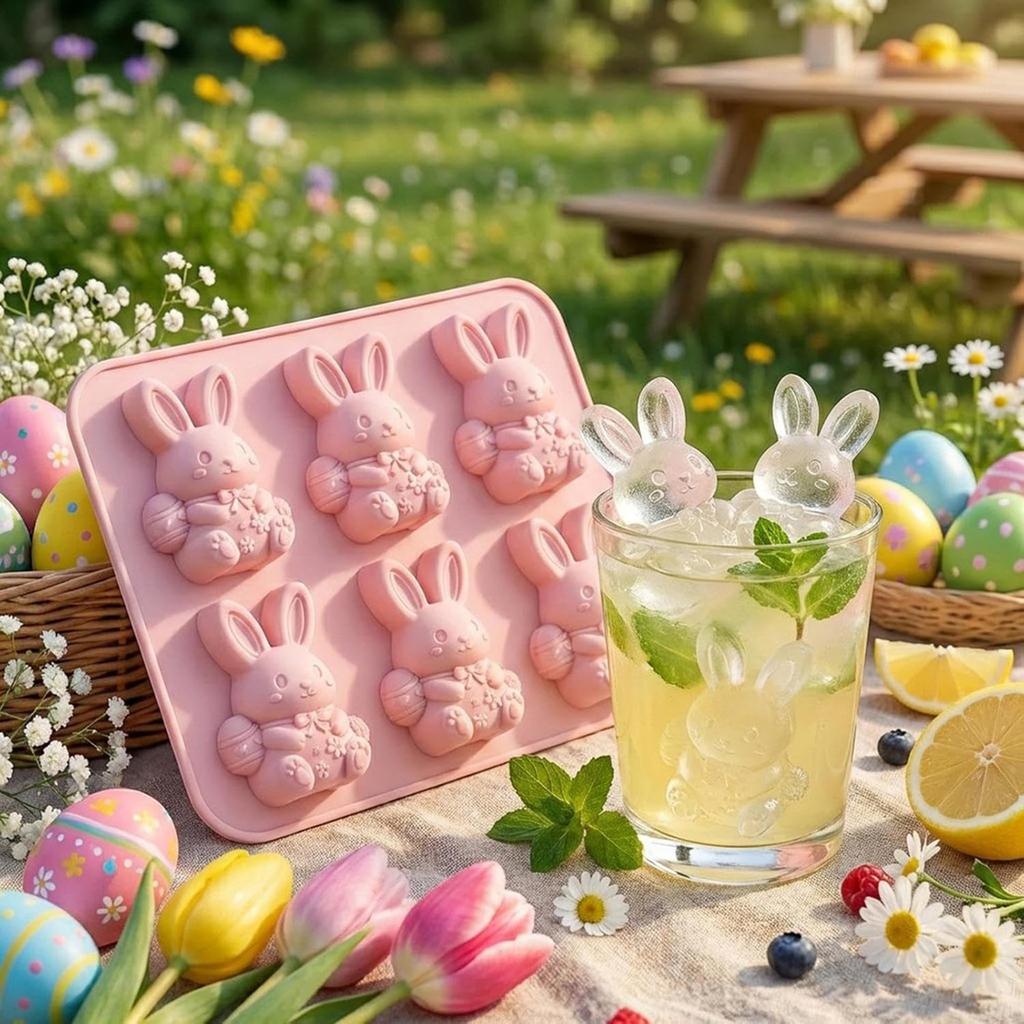 Ostern Silikonformen | 3D Hasen Wiederverwendbare Bastelarbeiten,Osterhase Muffinform | Für Cupcake-Bastelarbeiten Fondant Süßigkeiten Zucker Muffin Geburtstagsparty