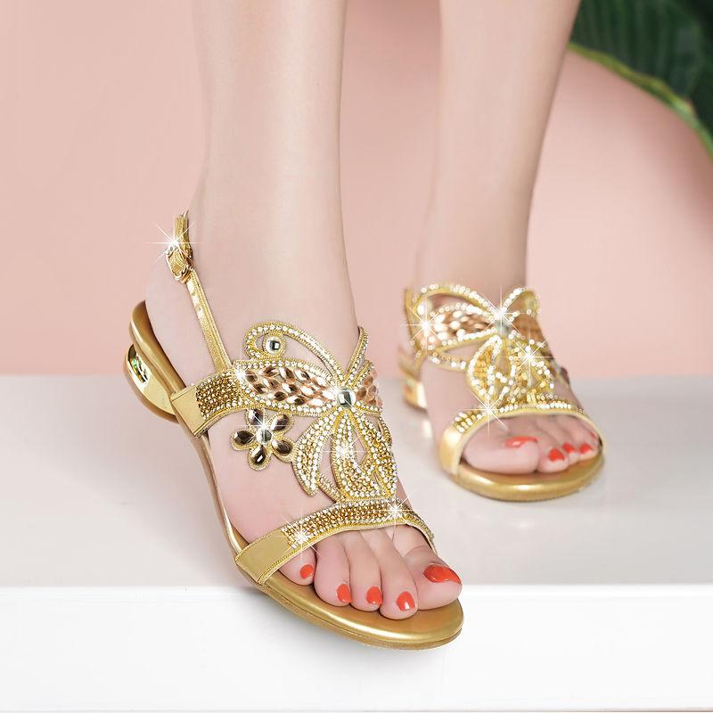 2025 Fashion Women'S Sandals Women Crystal Slippers Glitter Bling Female Flip Flops Outdoor Ladies Slides Hot Beach Shoes