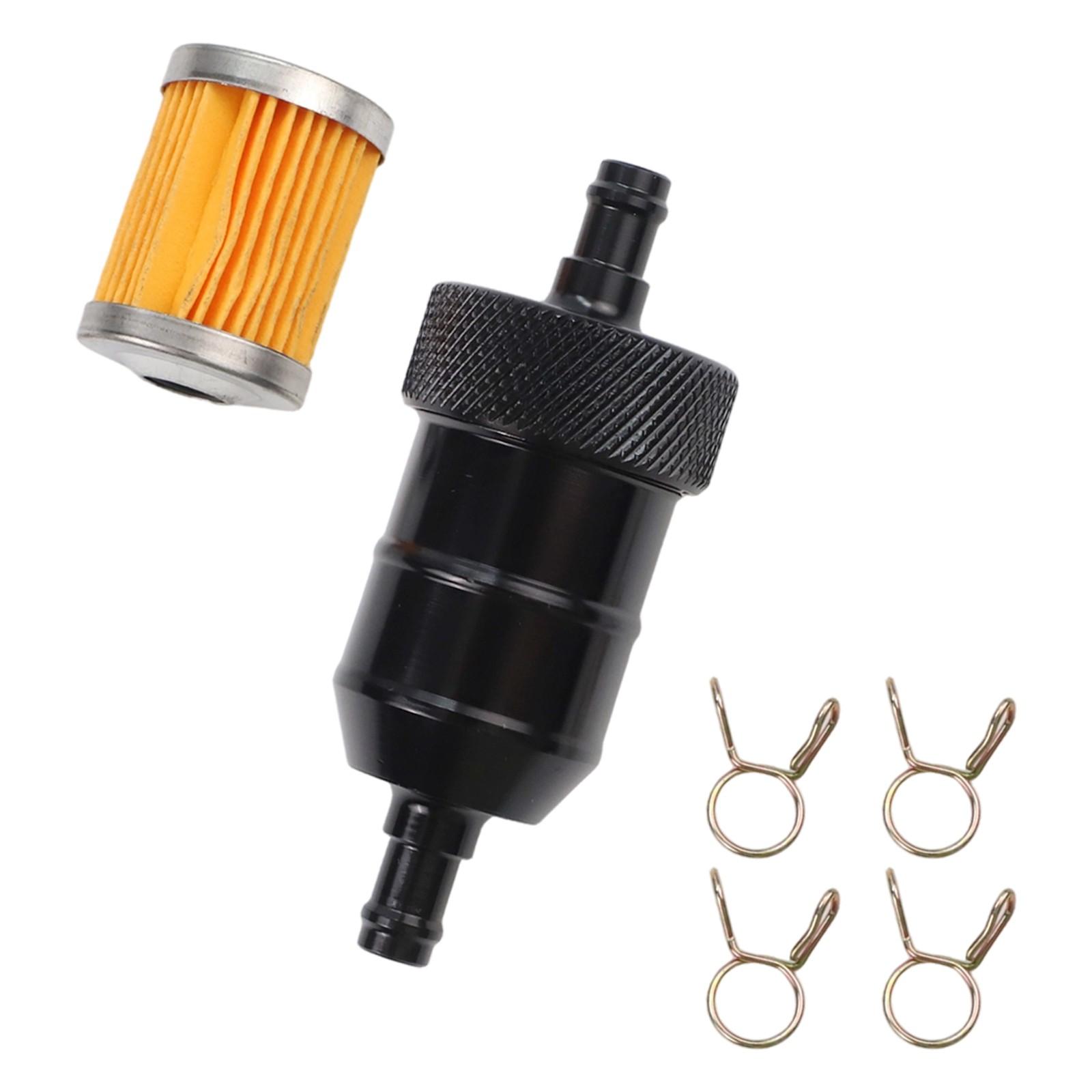 

Алюминиевый топливный фильтр Встроенный фильтр Мотоциклетный топливный фильтр Легкий чёрный