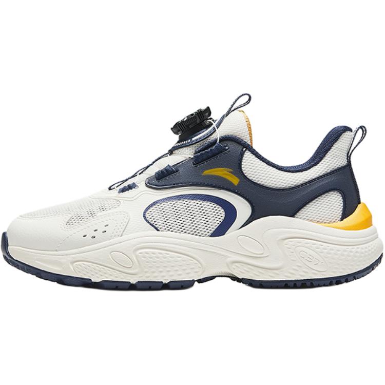 Anta Kids Mesh Fashion Comfortable Lightweight Shock Absorption Low Top Casual Shoes Kids Casual Shoes White Blue A12438801-1