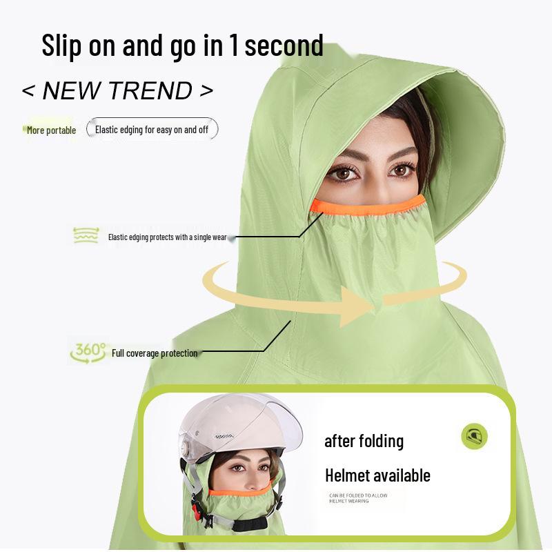 Long Style Electric Vehicle Raincoat - Full Body Thickened Anti-Torrent Adult Cape