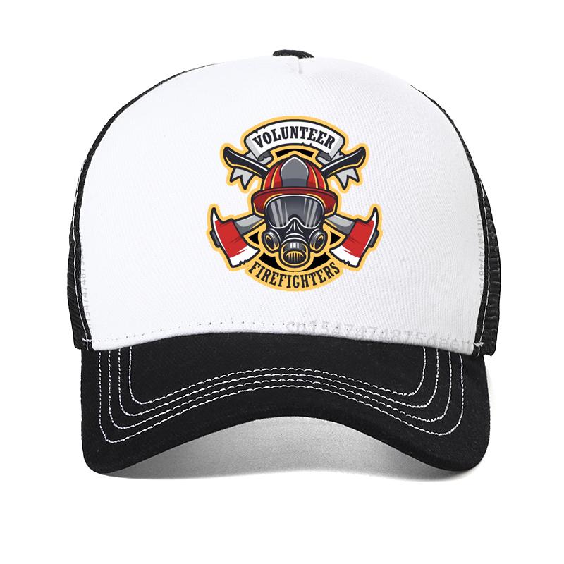 Firefighter Volunteer Baseball Cap Mans Fire Rescue Cool Fashion Summer Cool Mesh Breathable Trucker hat