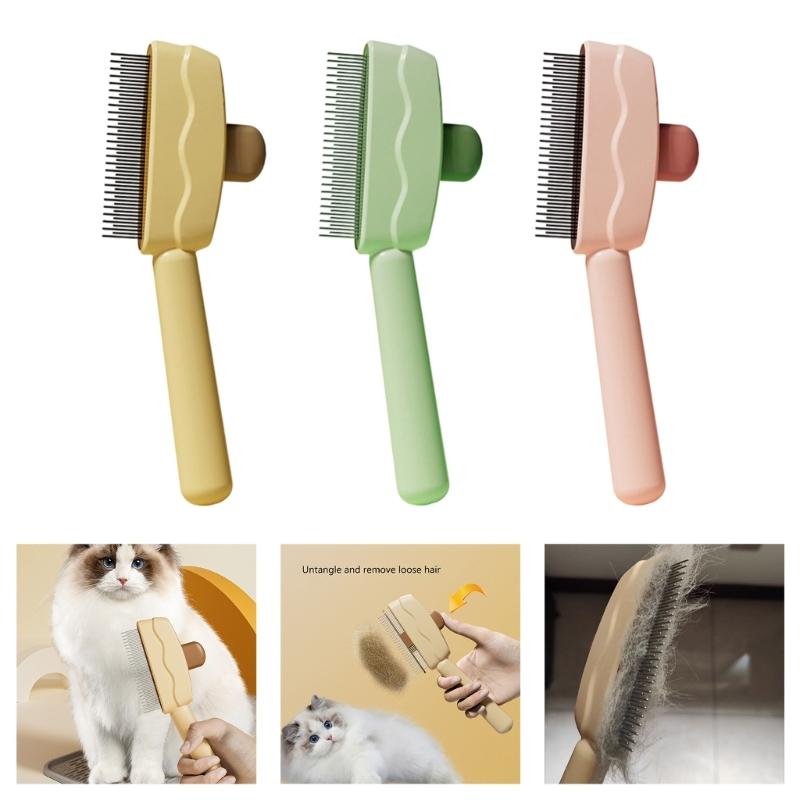 Gentle Pet Hair Brush ABS Deshedding Comb Cats Massage Grooming Tool Reduces Shedding Regular Use