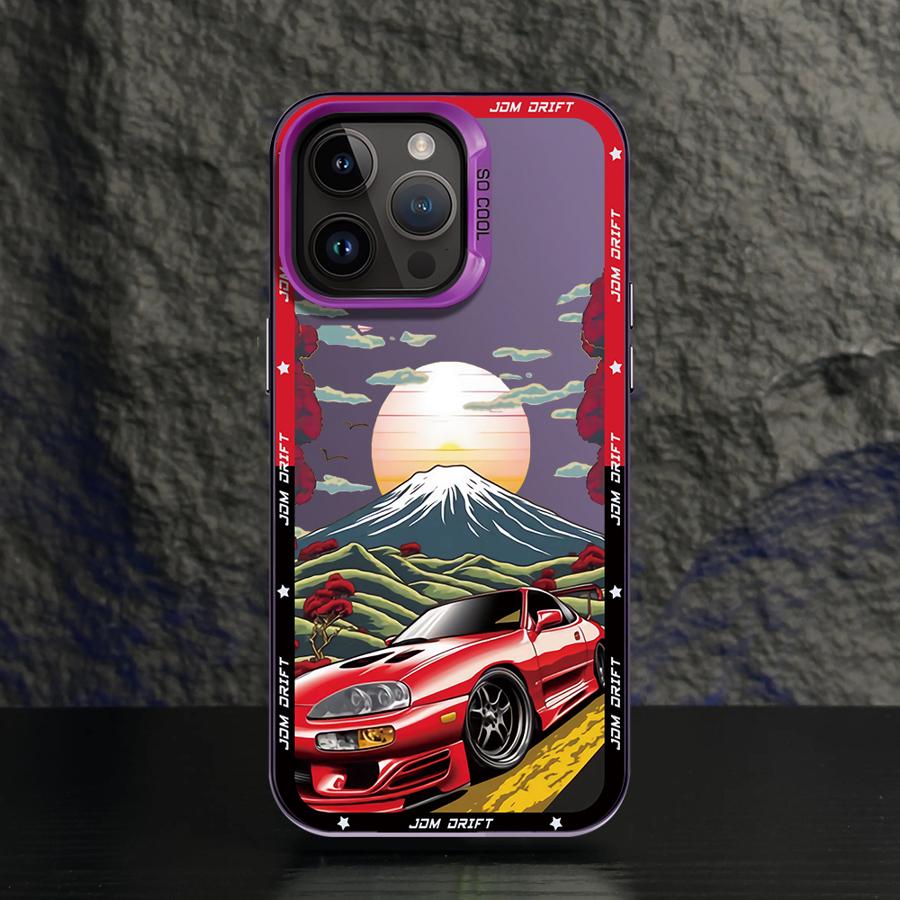 

Phone Case for iPhone 11 12 13 Pro Max 14 15 16 Plus 16e 17 Air Soft Shell Japanese JDM Drift Car iPhone 11