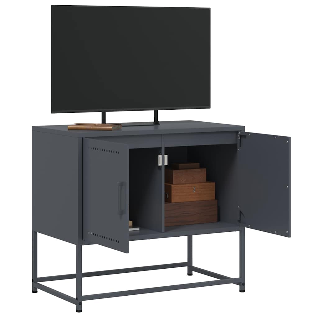 Vidaxl Szafka Pod Telewizor, Antracytowa, 68,5X39X60,5 Cm, Stalowa