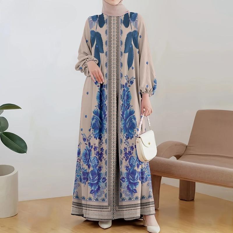Ethnic Style Long Dress With Relief Flower Embroidery For Party And Casual Wear