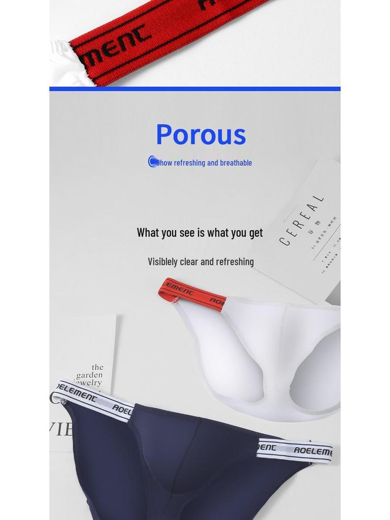 Men's Low Waist Ice Silk Thong: Elastic, Sexy, High Cut, Comfortable Sports Underwear