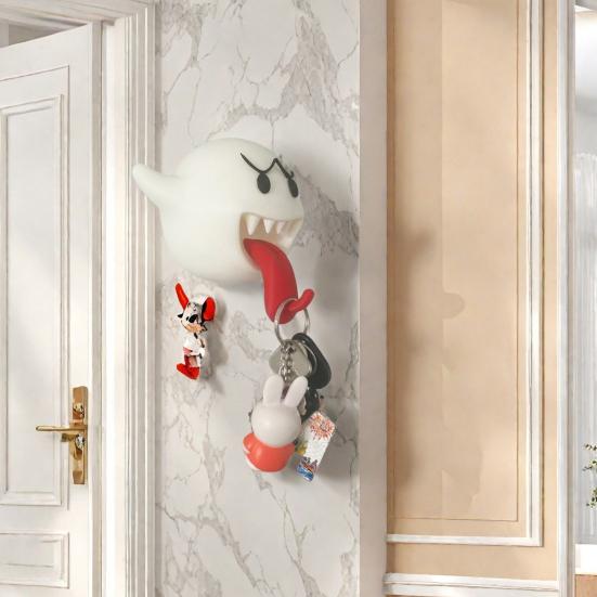 Key Holder Halloween Ghost Hanger Hook Strong Load-bearing Waterproof Easy to Install Wall Mount Key Hook Organizer