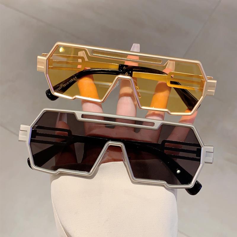Fashion Punk Men's Sunglasses High Quality Metal Brand Shades Oversize Women's Sun Glasses for Travelling Driving