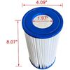 58012E Type III Type A/C Pool Filter Cartridge Outdoor Above-Ground Swimming Pool for 530 800 1300 1500 GPH Filter Pumps