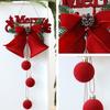 Nordic Flocked Bells Christmas Ornament Christmas Ball Hanging Pendant Christmas Tree Decorations for Home Decoration