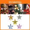 Beautifully Crafted Hollow Christmas Tree Top Star Ornament In Luxurious Gold Red And Silver Blue