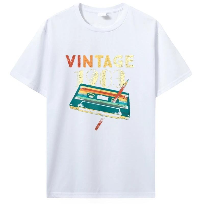 Birthday T Shirts for Unisex Women 1983 Old T Shirt Short Sleeve Graphic Tshirt Casual Clothing Tee Streetwear