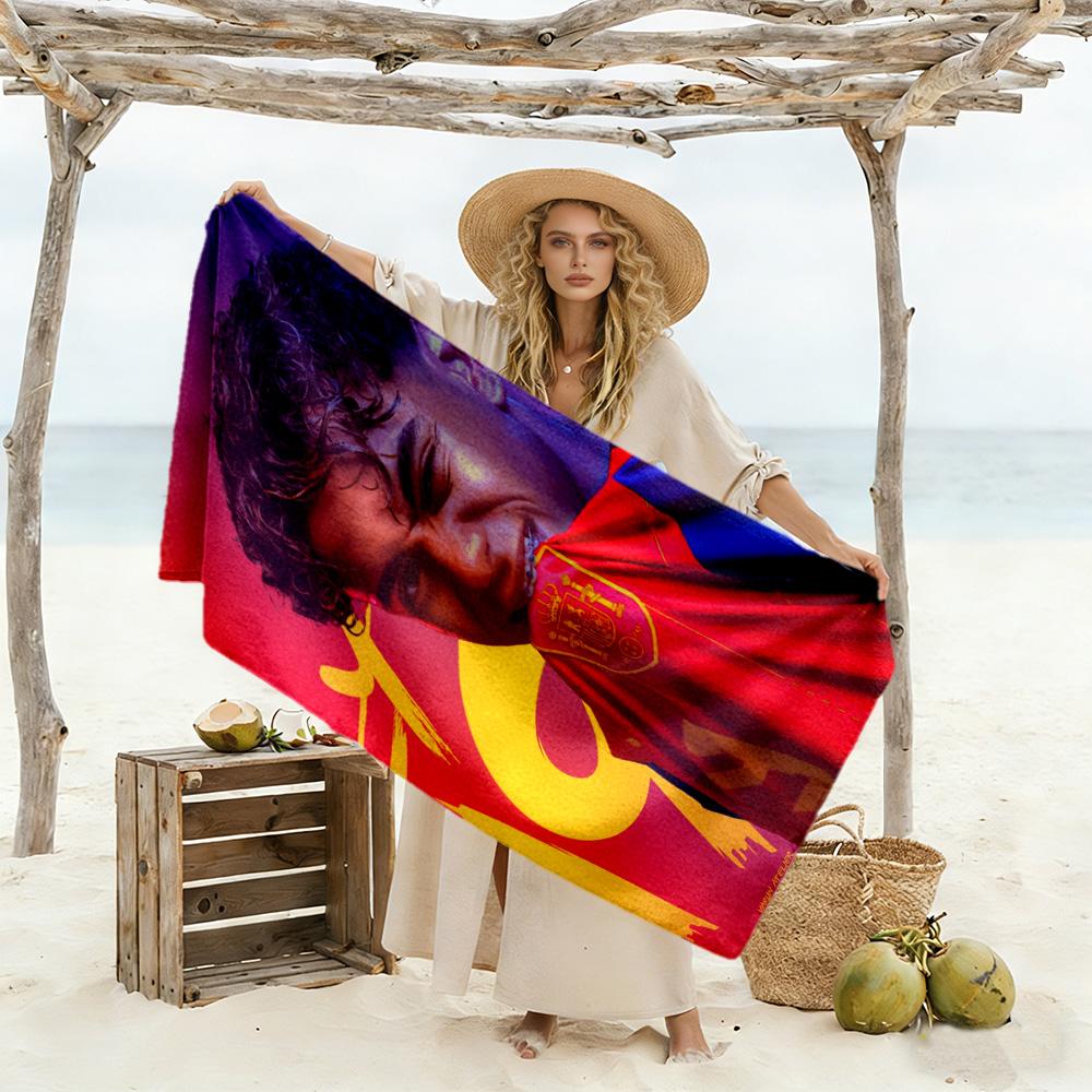 Yamal Fc Barcelona Debut Celebration Beach Towel Quick-Dry Soft Microfiber Comfortable Lightweight Perfect for Traveling Yoga Camping and Swimm