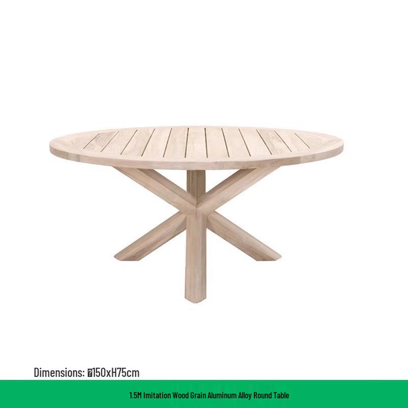 Teak Rattan Outdoor Dining Set: Waterproof Table & Chairs for Terrace or Garden