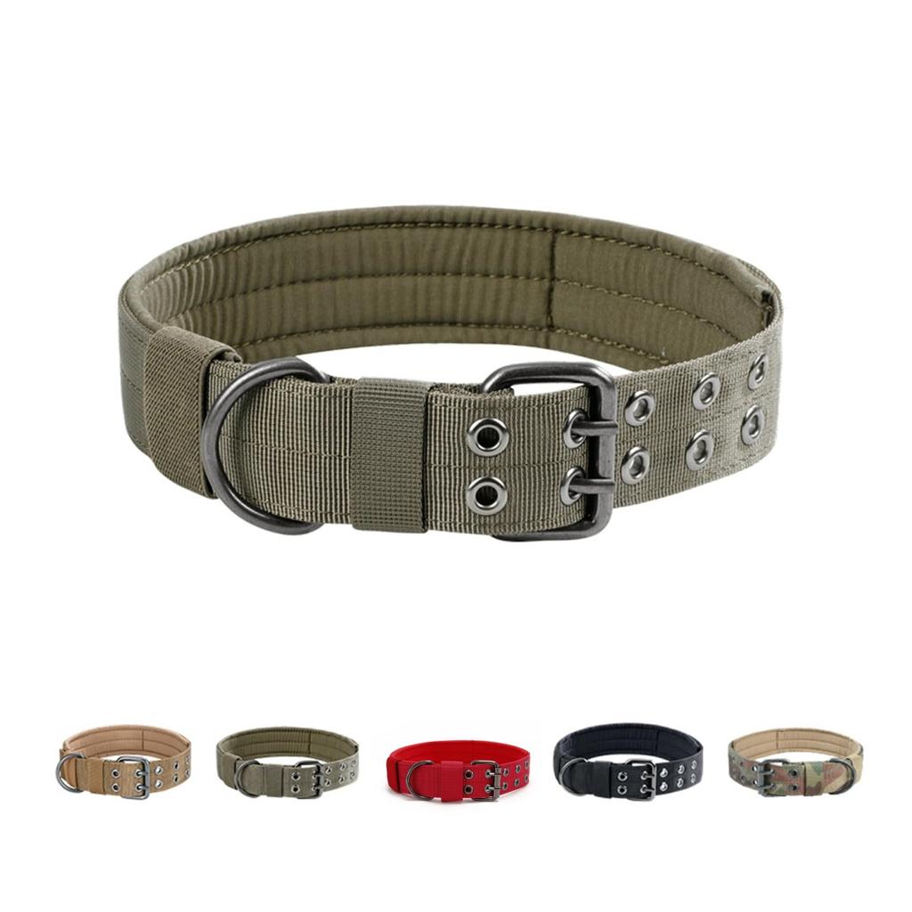 Adjustable Pet Tactical Dog Collar Durable Double Buckle German Shepherd Training Leash and Collar Large Medium Dogs Accessories
