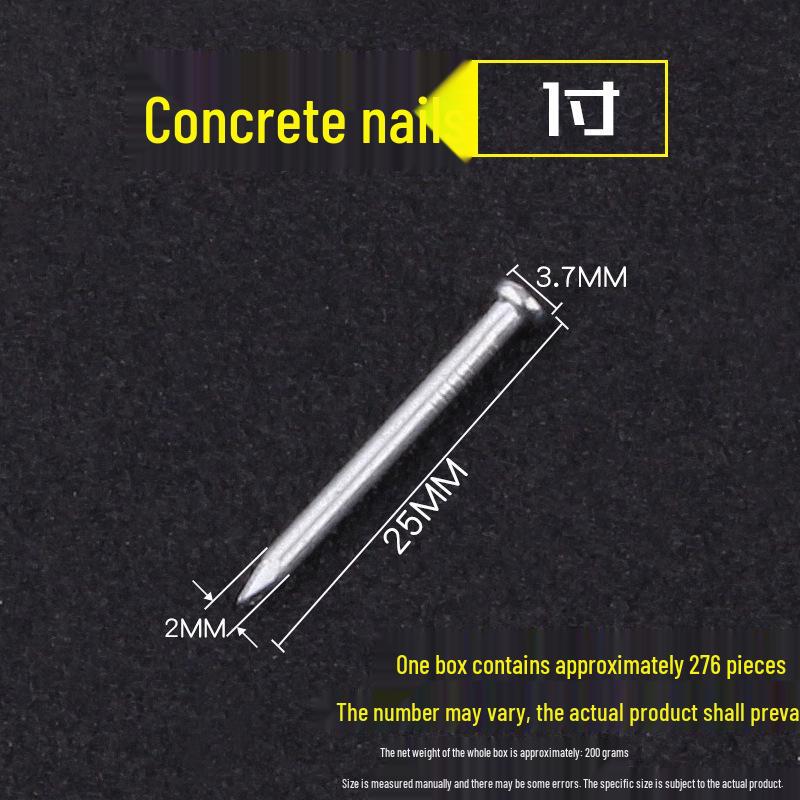 Concrete and Woodworking Nails: Round Steel and Iron Nails for Walls and Picture Frames.