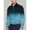 Business Casual Men's Line 3D Printed Shirt Formal Spring and Summer Lapel Long-sleeved XS-5XL Stretch Fabric Shirt 2024