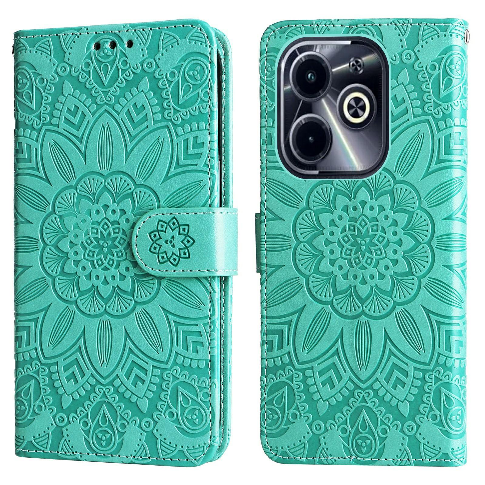 

Leather Case for Infinix Smart 8 Plus/Smart 8 Pro 4G/Smart 8 4G/Hot 40i/TECNO Spark 20/Spark Go 2024 4G/Pop 8 Sunflower Wallet Cover D