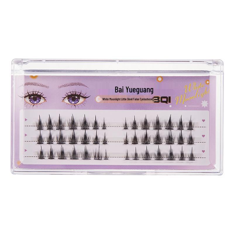 BQI White Moonlight Ultra-Thin Natural False Eyelashes - Segmented Single Clusters