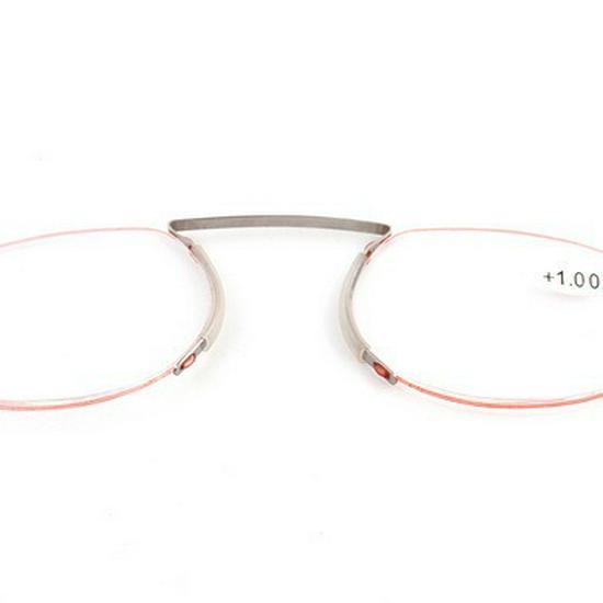 Frameless Ultra-Light Portable Nose Clip Reading Glasses for Men & Women; Stylish, Personalized Mini Glasses with Case.