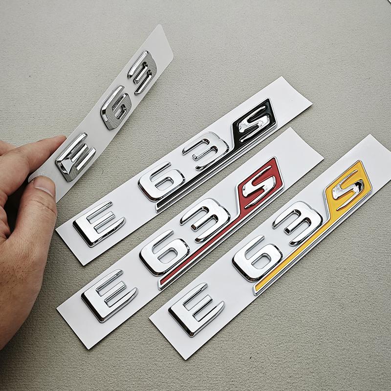 3D ABS Chroom Zwart Auto Letters E63 E63S Logo Embleem Sticker Auto Kofferbak Badge Decals Voor Mercedes Benz E63 E63S W213 Accessoires QK0