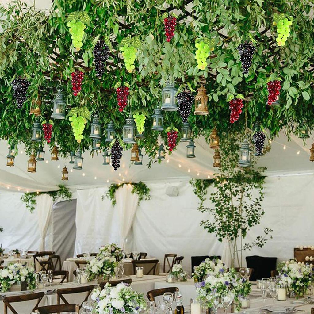 Artificial Grapes Cluster Artificial Fruit Grape Simulated Grape Plastic Bunches Fake Grapes Cluster for Home Decoration