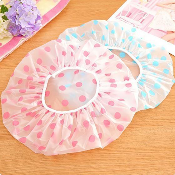 Lovely Dots Cuffia da bagno trasparente impermeabile e spessa per doccia