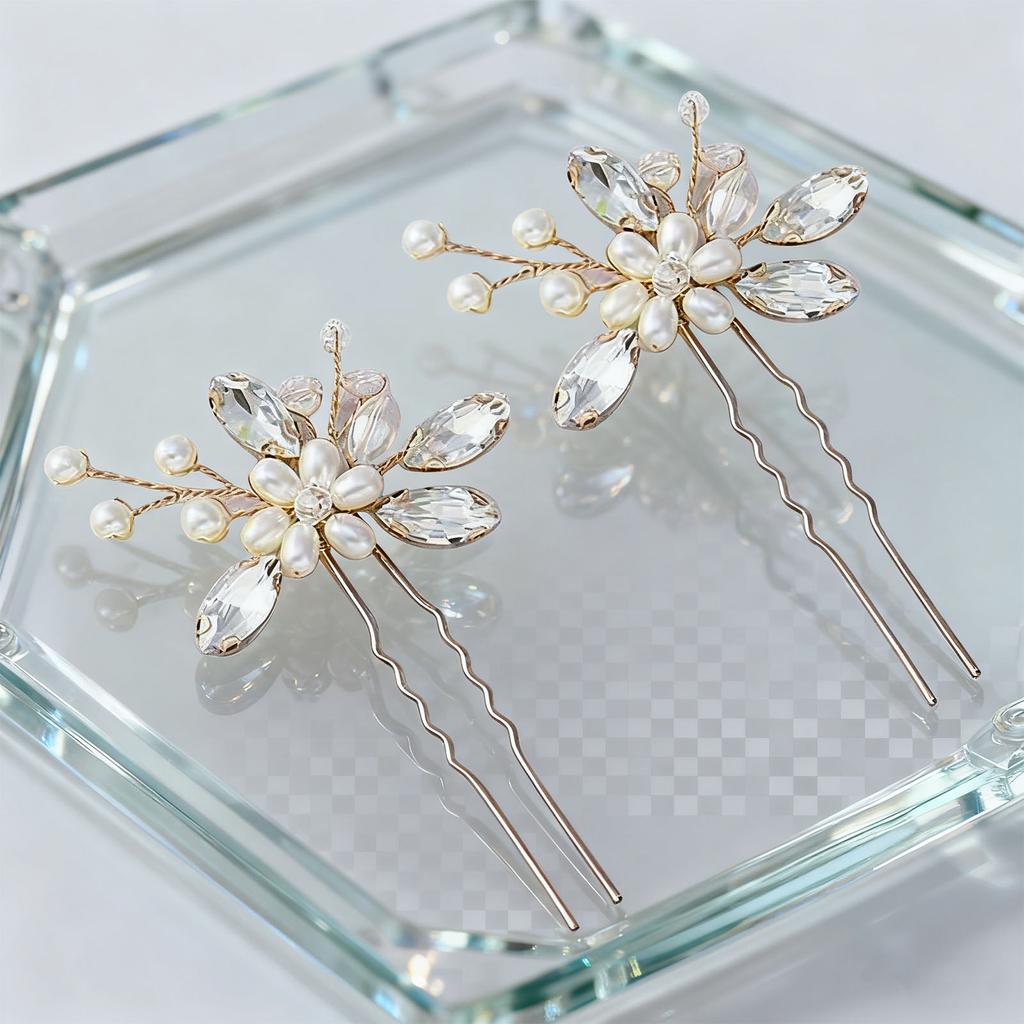 1 Pair Bridal U Shaped Hairpin Elegant Beautiful   Pearl Wedding Hair Clips for Party